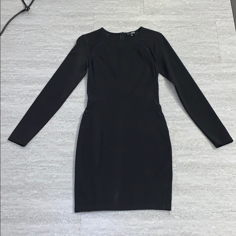 Aritzia Wilfred Black Dress w/mesh Cutouts